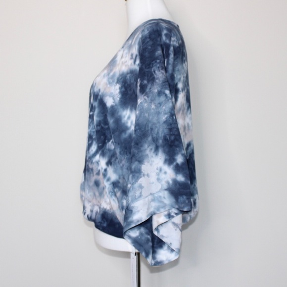 Young Fabulous & Broke Blue Tie Dye Kimono Top Med - Picture 7 of 12
